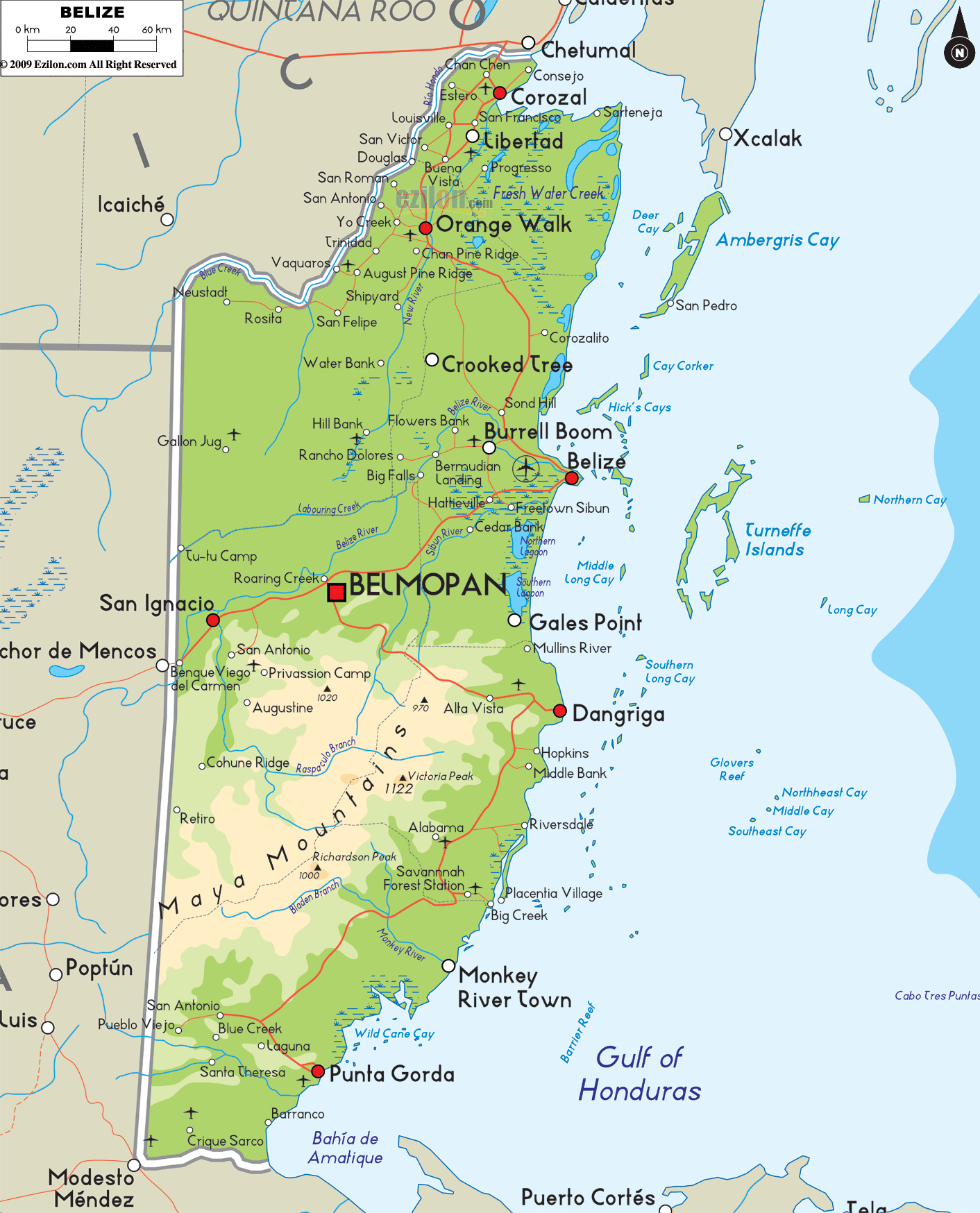 Belize Tourist Map